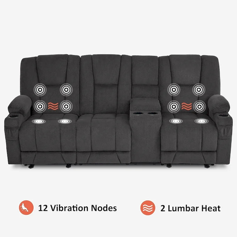 Canapé inclinable électrique avec massage et chaleur lombaire,
