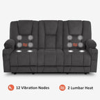 Canapé inclinable électrique avec massage et chaleur lombaire,