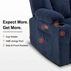 Canapé inclinable électrique avec massage et chaleur lombaire,