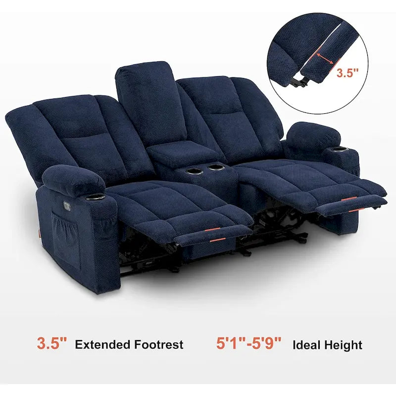 Canapé inclinable électrique avec massage et chaleur lombaire,