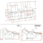 Canapé inclinable électrique avec massage et chaleur lombaire,