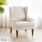 Fauteuil d'appoint avec pieds tournés et accoudoirs ronds
