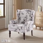 Fauteuil d'appoint avec pieds tournés et accoudoirs ronds