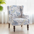 Fauteuil d'appoint avec pieds tournés et accoudoirs ronds