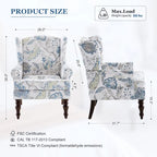 Fauteuil d'appoint avec pieds tournés et accoudoirs ronds