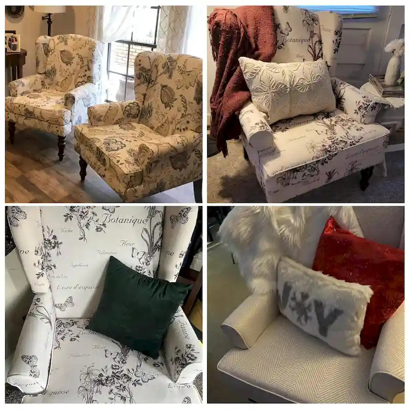 Fauteuil d'appoint avec pieds tournés et accoudoirs ronds