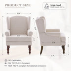 Fauteuil d'appoint avec pieds tournés et accoudoirs ronds