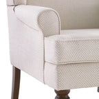 Fauteuil d'appoint avec pieds tournés et accoudoirs ronds