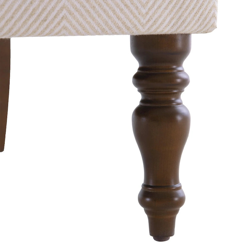 Fauteuil d'appoint avec pieds tournés et accoudoirs ronds