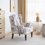 Fauteuil d'appoint avec pieds tournés et accoudoirs ronds