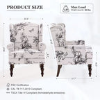 Fauteuil d'appoint avec pieds tournés et accoudoirs ronds