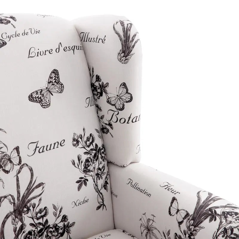 Fauteuil d'appoint avec pieds tournés et accoudoirs ronds