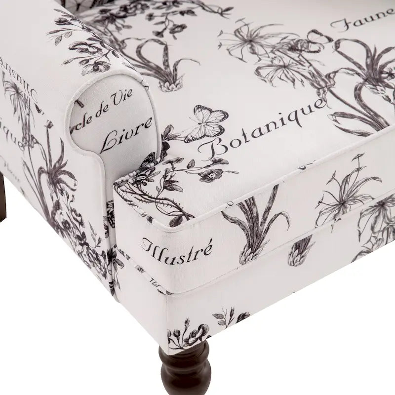 Fauteuil d'appoint avec pieds tournés et accoudoirs ronds