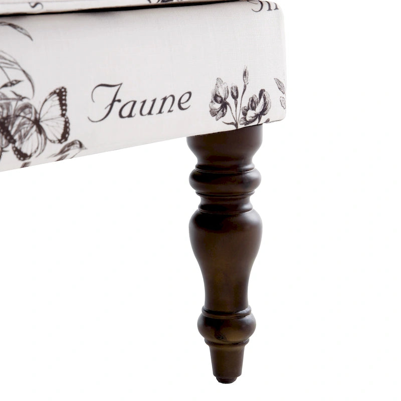 Fauteuil d'appoint avec pieds tournés et accoudoirs ronds