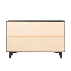 Commode 6 tiroirs en bois massif de style Mid-Century