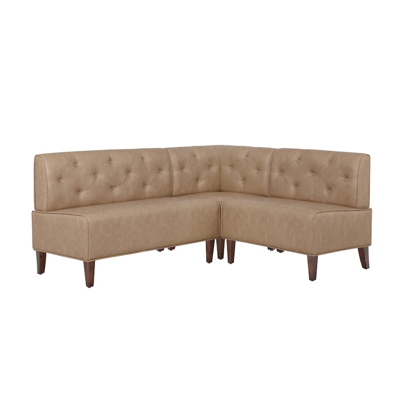Banquette d'angle de style campagnard moderne en similicuir/tissu d'ameublement