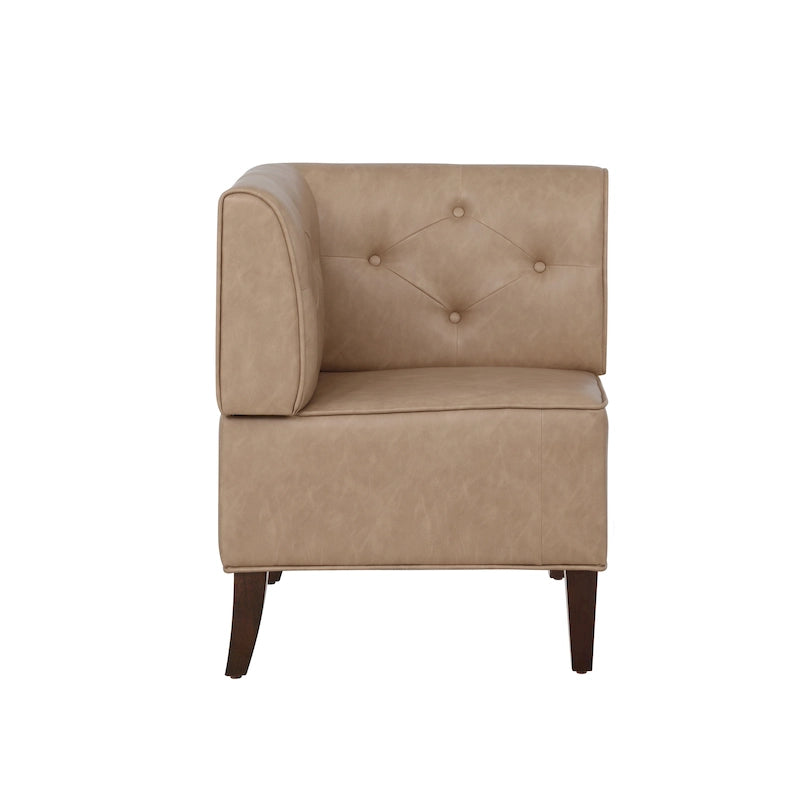 Banquette d'angle de style campagnard moderne en similicuir/tissu d'ameublement