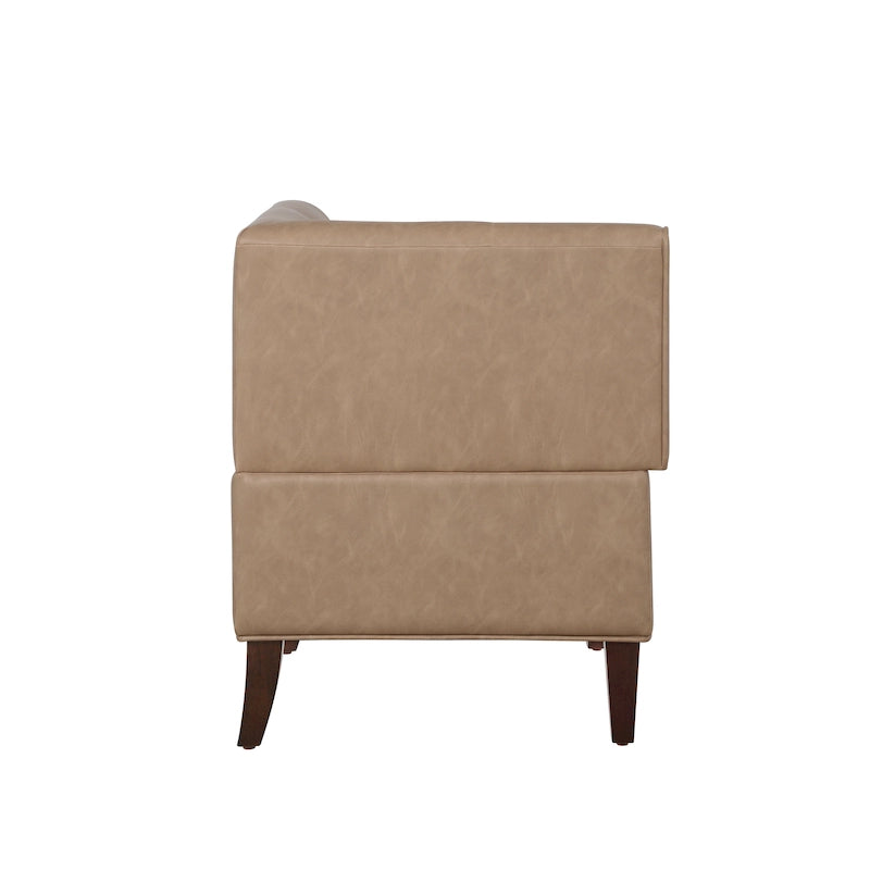 Banquette d'angle de style campagnard moderne en similicuir/tissu d'ameublement