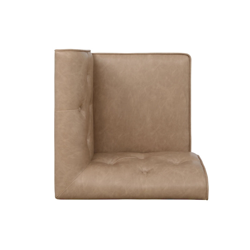 Banquette d'angle de style campagnard moderne en similicuir/tissu d'ameublement
