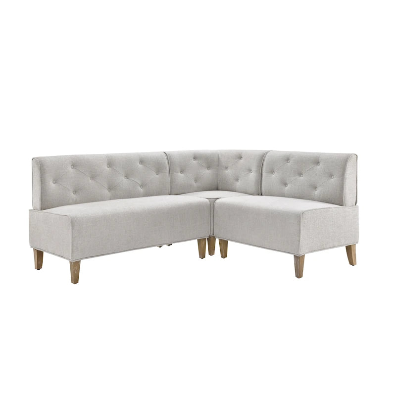 Banquette d'angle de style campagnard moderne en similicuir/tissu d'ameublement