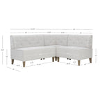 Banquette d'angle de style campagnard moderne en similicuir/tissu d'ameublement