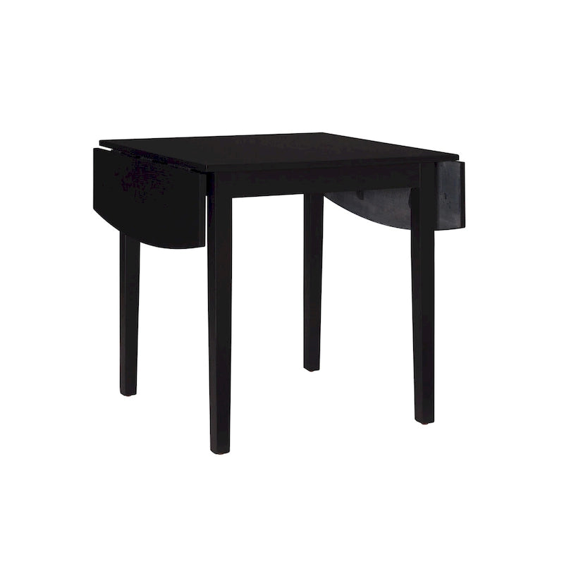 Table à manger carrée en bois massif avec abattants