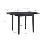 Table à manger carrée en bois massif avec abattants