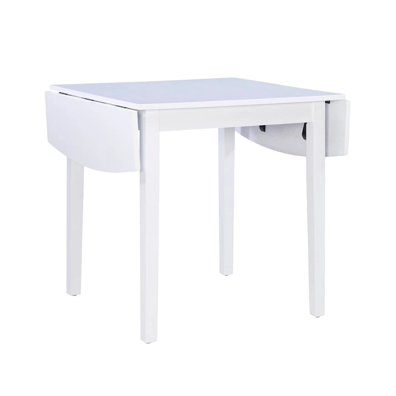 Table à manger carrée en bois massif avec abattants
