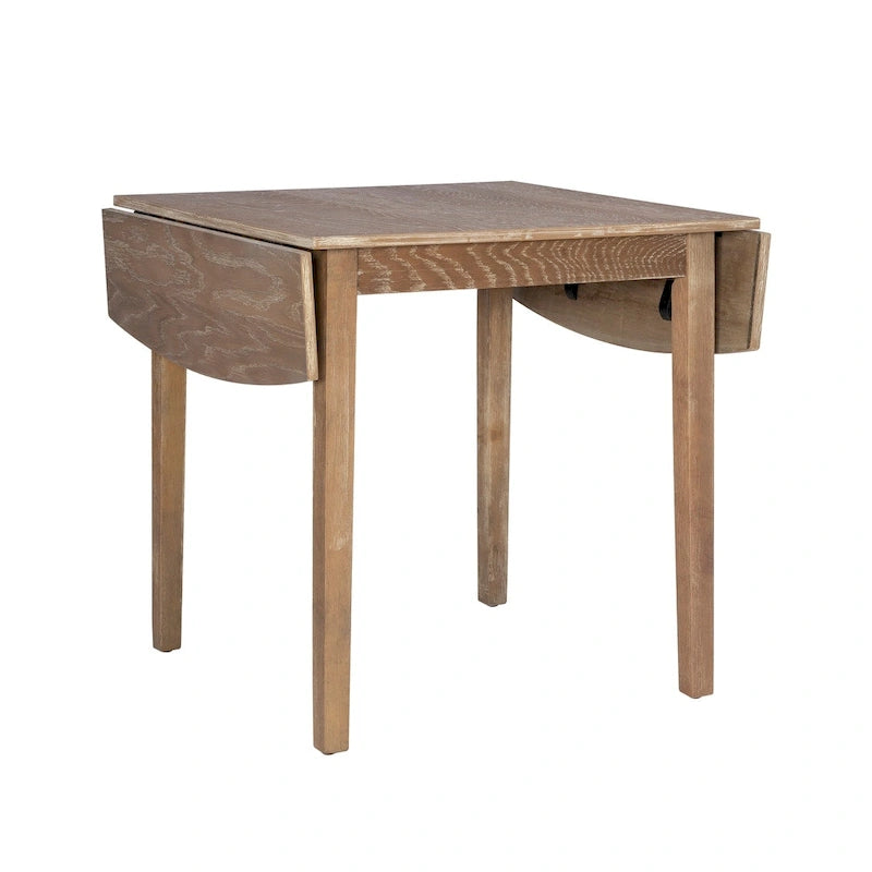 Table à manger carrée en bois massif avec abattants