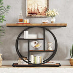 Console pour entrée, table de canapé industrielle à 4 niveaux derrière le canapé