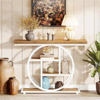 Console pour entrée, table de canapé industrielle à 4 niveaux derrière le canapé