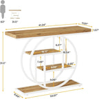 Console pour entrée, table de canapé industrielle à 4 niveaux derrière le canapé