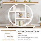 Console pour entrée, table de canapé industrielle à 4 niveaux derrière le canapé