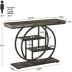 Console pour entrée, table de canapé industrielle à 4 niveaux derrière le canapé