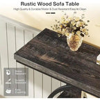 Console pour entrée, table de canapé industrielle à 4 niveaux derrière le canapé