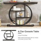 Console pour entrée, table de canapé industrielle à 4 niveaux derrière le canapé
