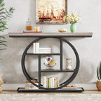 Console pour entrée, table de canapé industrielle à 4 niveaux derrière le canapé