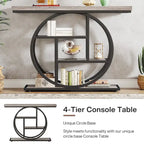 Console pour entrée, table de canapé industrielle à 4 niveaux derrière le canapé