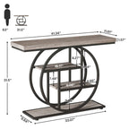 Console pour entrée, table de canapé industrielle à 4 niveaux derrière le canapé
