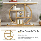 Console pour entrée, table de canapé industrielle à 4 niveaux derrière le canapé
