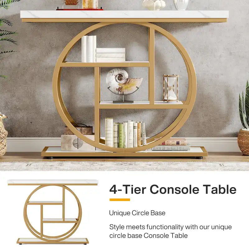 Console pour entrée, table de canapé industrielle à 4 niveaux derrière le canapé