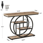 Console pour entrée, table de canapé industrielle à 4 niveaux derrière le canapé