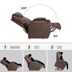 Fauteuil inclinable releveur en cuir PU avec massage