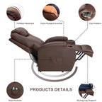 Fauteuil inclinable releveur en cuir PU avec massage
