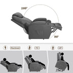 Fauteuil inclinable releveur en cuir PU avec massage