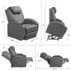 Fauteuil inclinable releveur en cuir PU avec massage