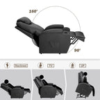 Fauteuil inclinable releveur en cuir PU avec massage