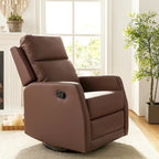 Fauteuil inclinable, pivotant et à bascule manuel Esteban moderne en similicuir avec dossier à oreilles