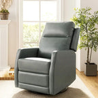 Fauteuil inclinable, pivotant et à bascule manuel Esteban moderne en similicuir avec dossier à oreilles