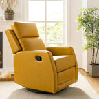 Fauteuil inclinable, pivotant et à bascule manuel Esteban moderne en similicuir avec dossier à oreilles